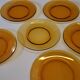 Lot de 6 assiettes à dessert en verre jaune de chez Duralex en bon état