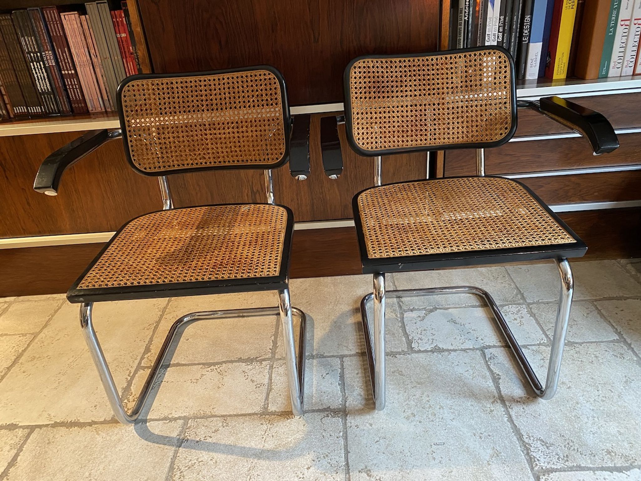 Set of 4 chairs B32 and 2 armchairs B64 Cesca by Marcel Breuer Italian Edition 1980