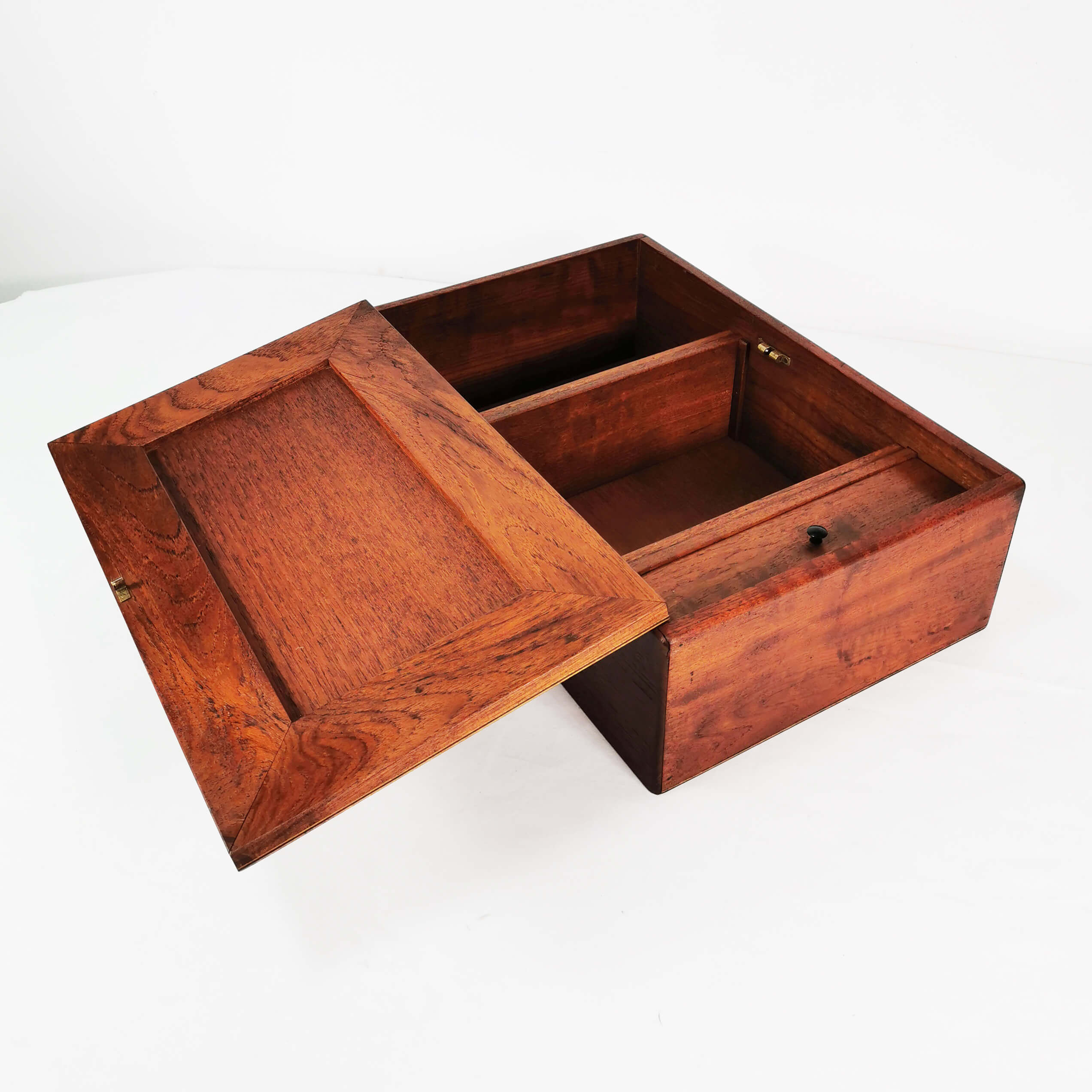 Minimalist teak wall cabinet, Denmark, 1960s