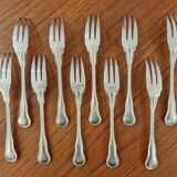 Set of Boulenger silver metal fish forks