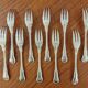 Set of Boulenger silver metal fish forks