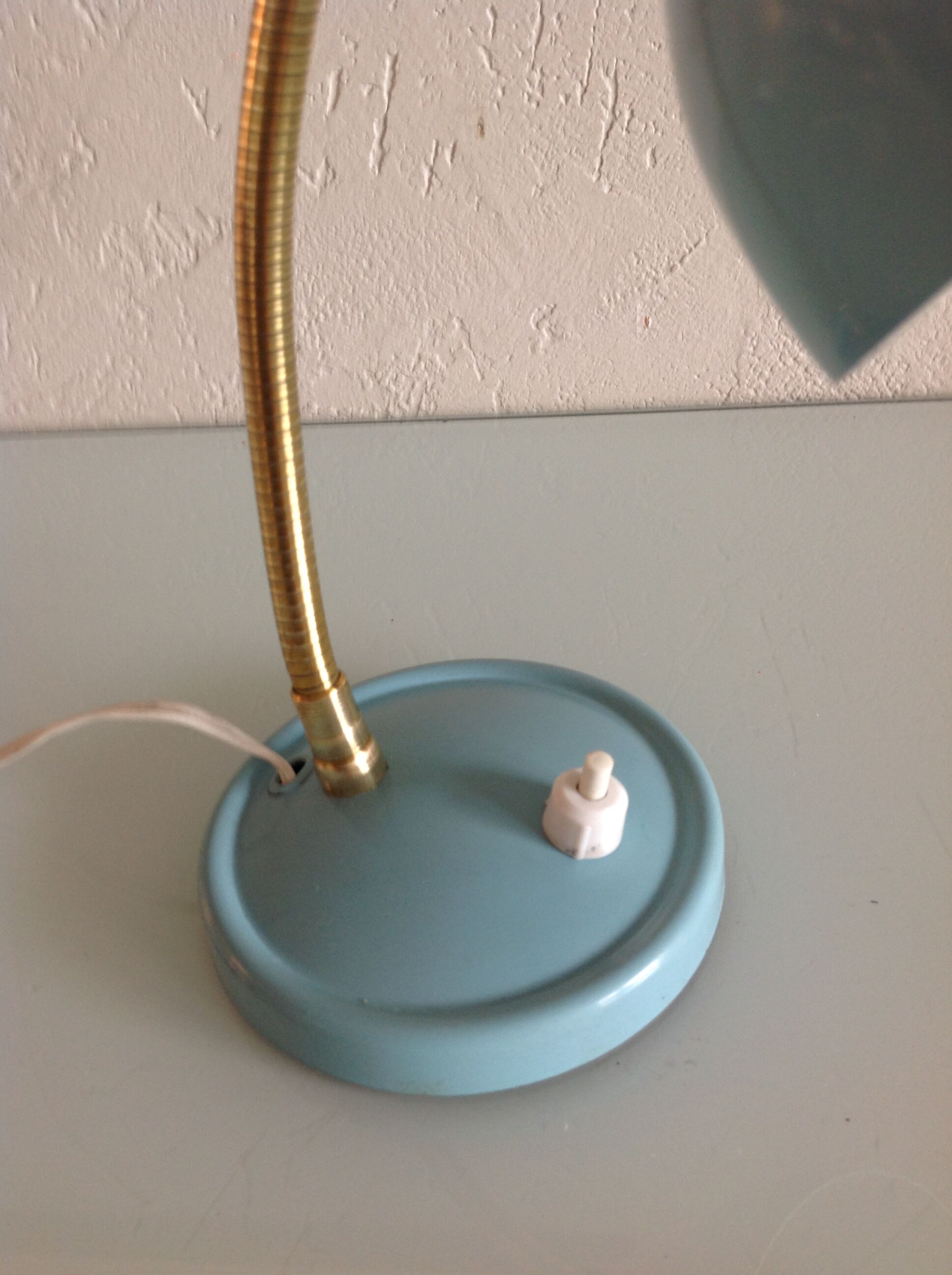 Sky blue / vintage casserole lamp 50s-60s
