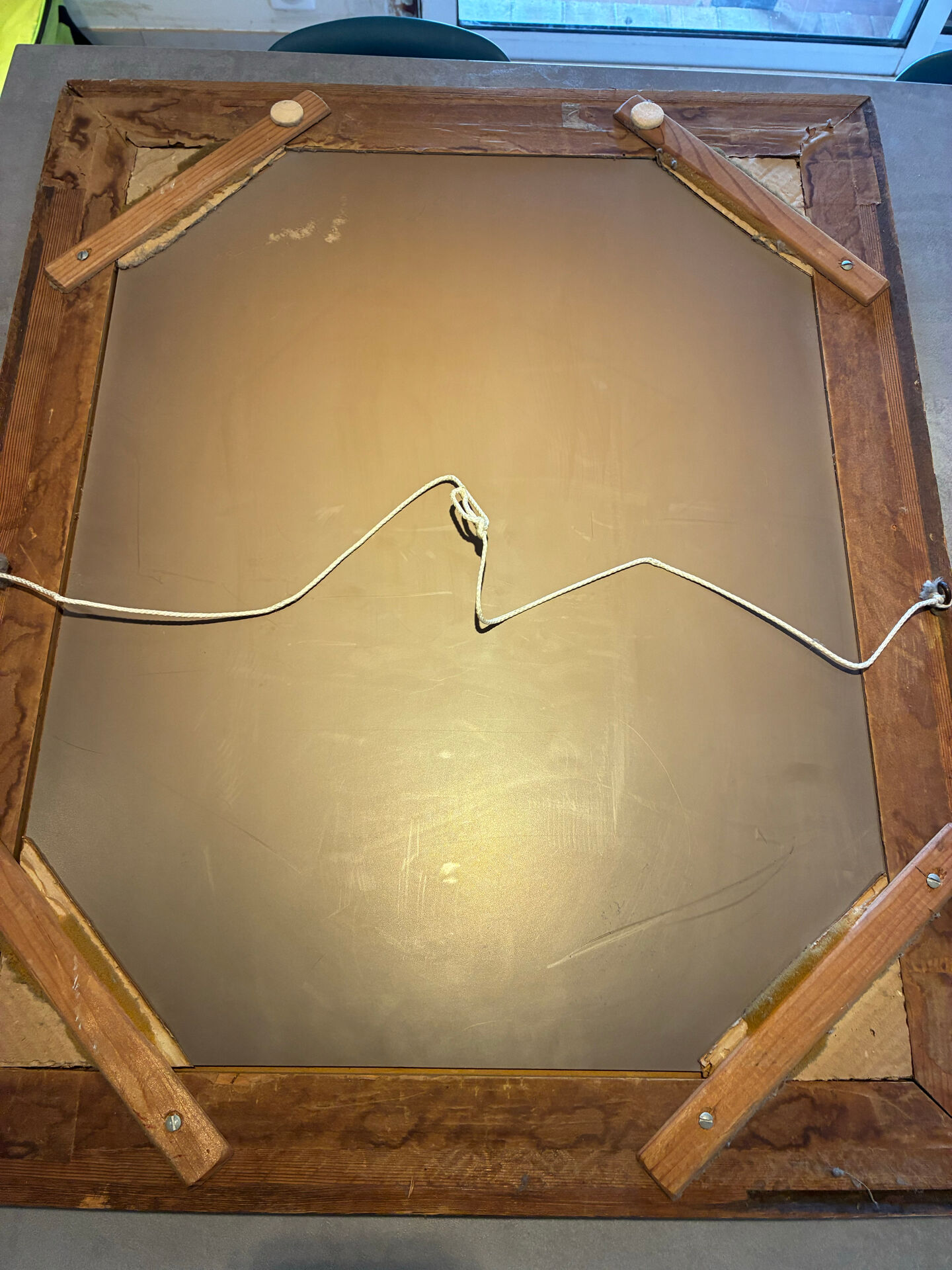 Rectangular framed mirror in wood and gilded stucco – Louis XV Rococo style
