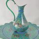 Minakari Signed Enameled Sheet Metal Ewer and Dish / 20th Century Middle East / Jug
