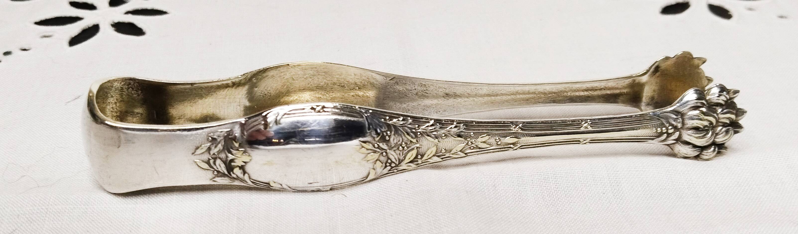 Silver ice tongs