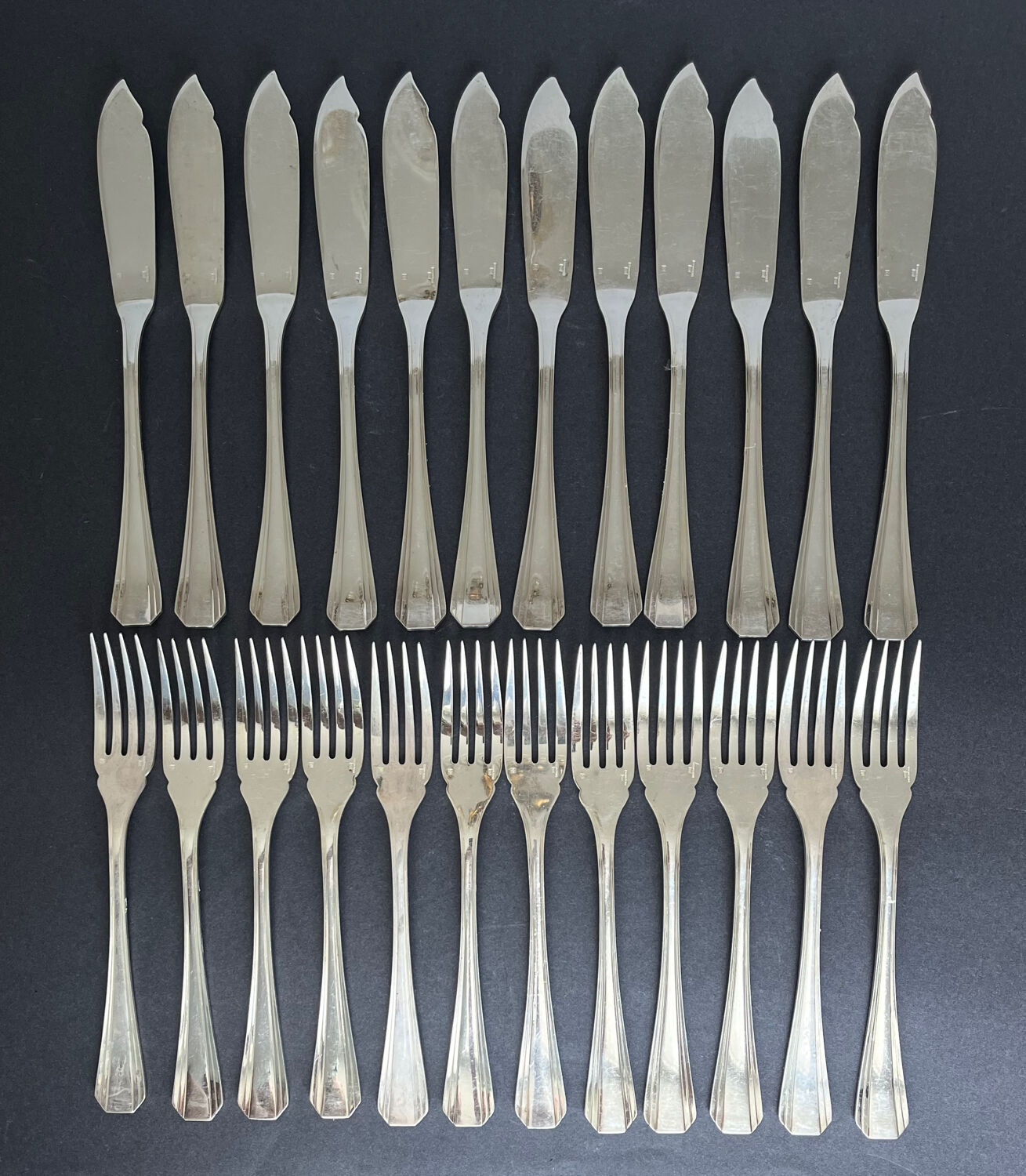 Christofle silver-plated fish cutlery (24 pieces)