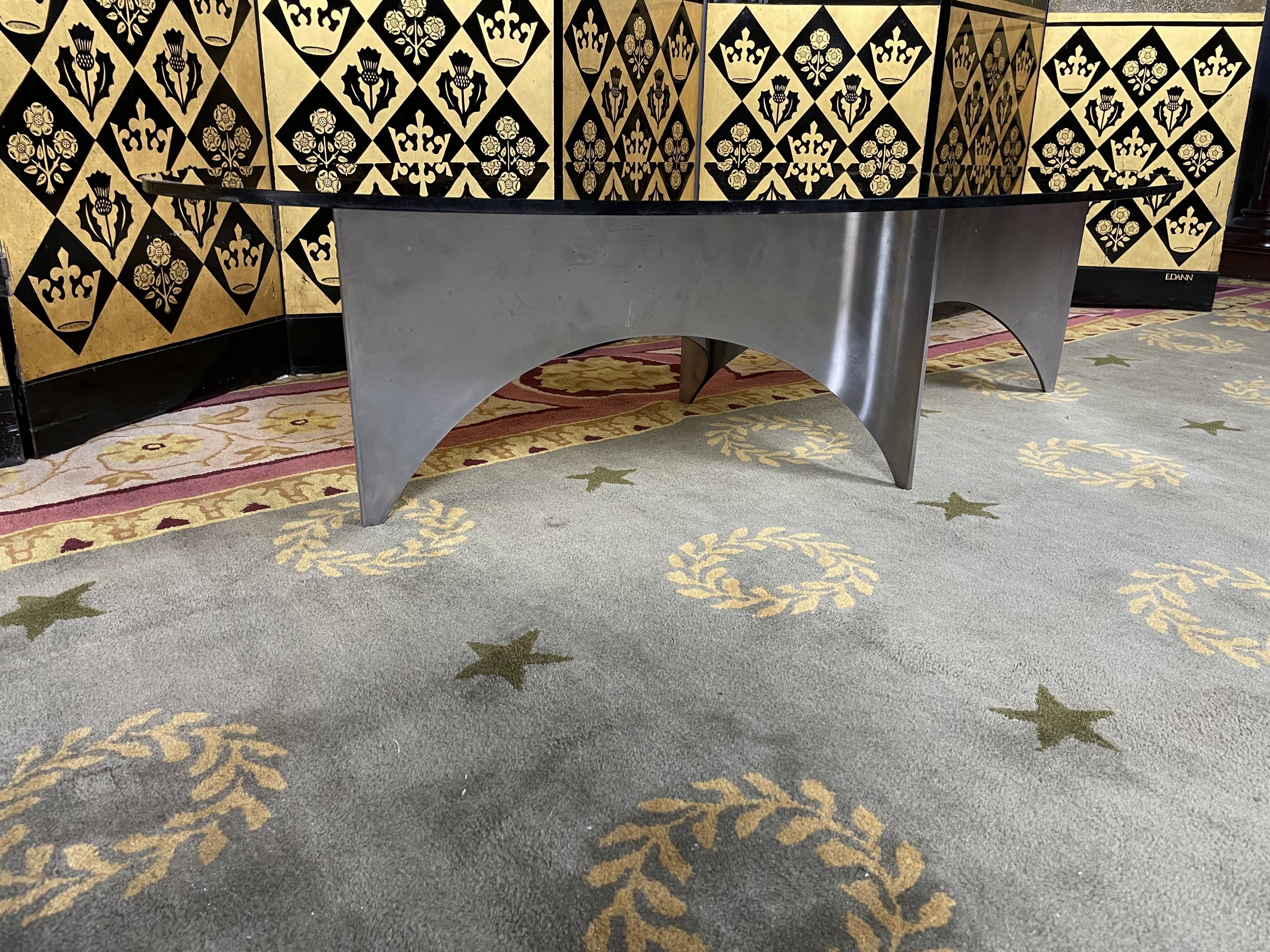 Coffee table 1970 in stainless steel and glass