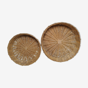 Set of two braided idle baskets 41 cm and 32cm
