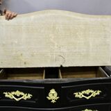 Curved Chest of Drawers in Black Lacquered Finish