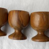 6 wooden egg cups