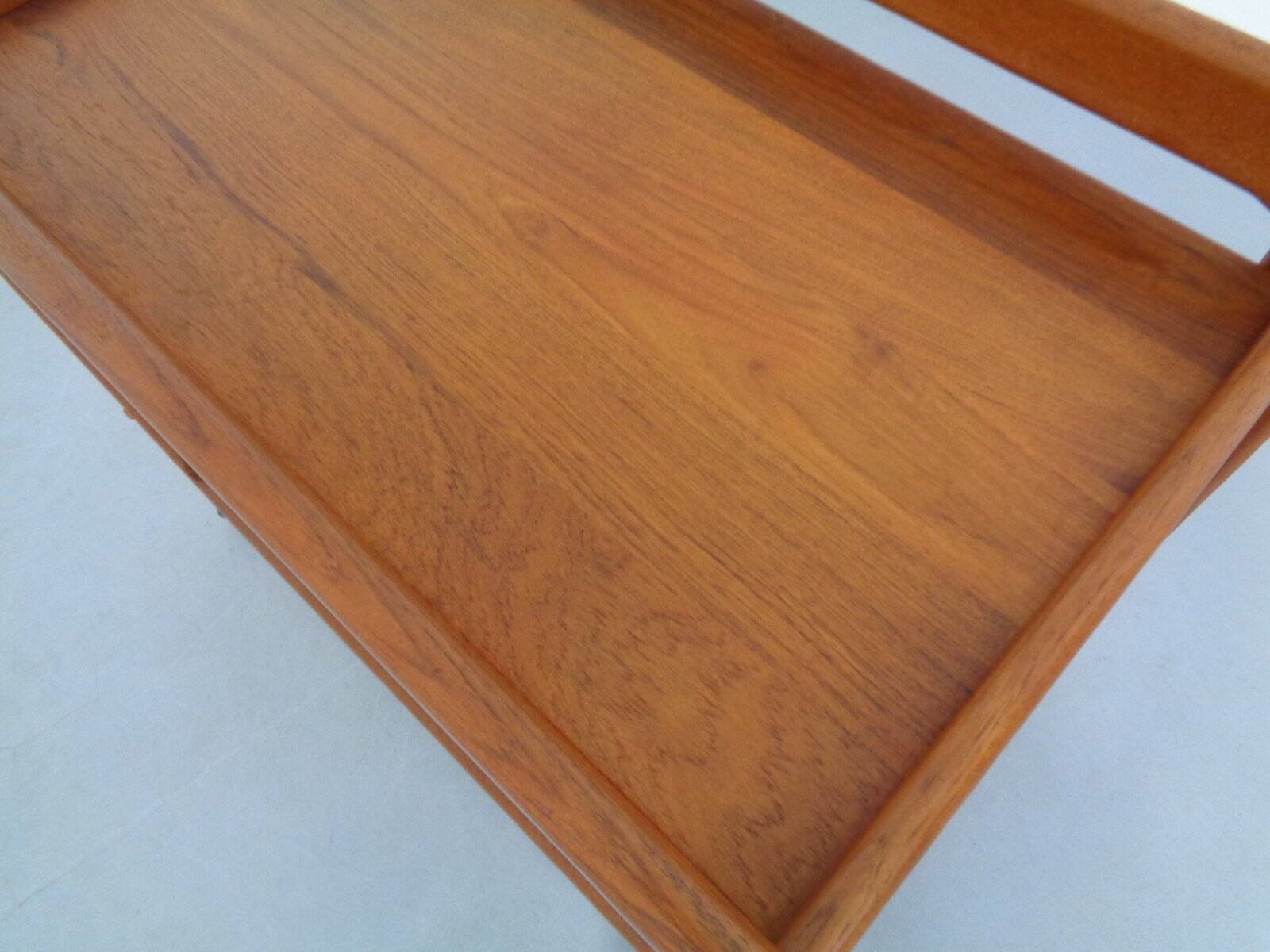 Large teak bar cart from Tarm Stole Møbelfabrik, Denmark, 1960s.