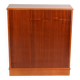 Pair of light walnut bookshelves with inlays and adjustable shelves.