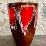 Large Vallauris vase no. 270 – brown glaze with red drips – vintage