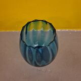 Turquoise glass vase, 1960s, vintage
