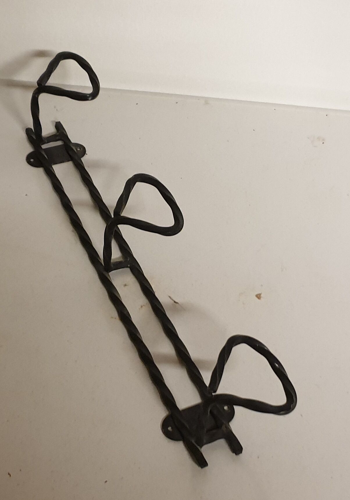 Coat holder 3 wrought iron heads