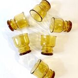 6 Pernod SA amber glass glasses