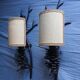 2 wall sconces pine cone branch lamps