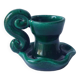Green ceramic candlestick holder