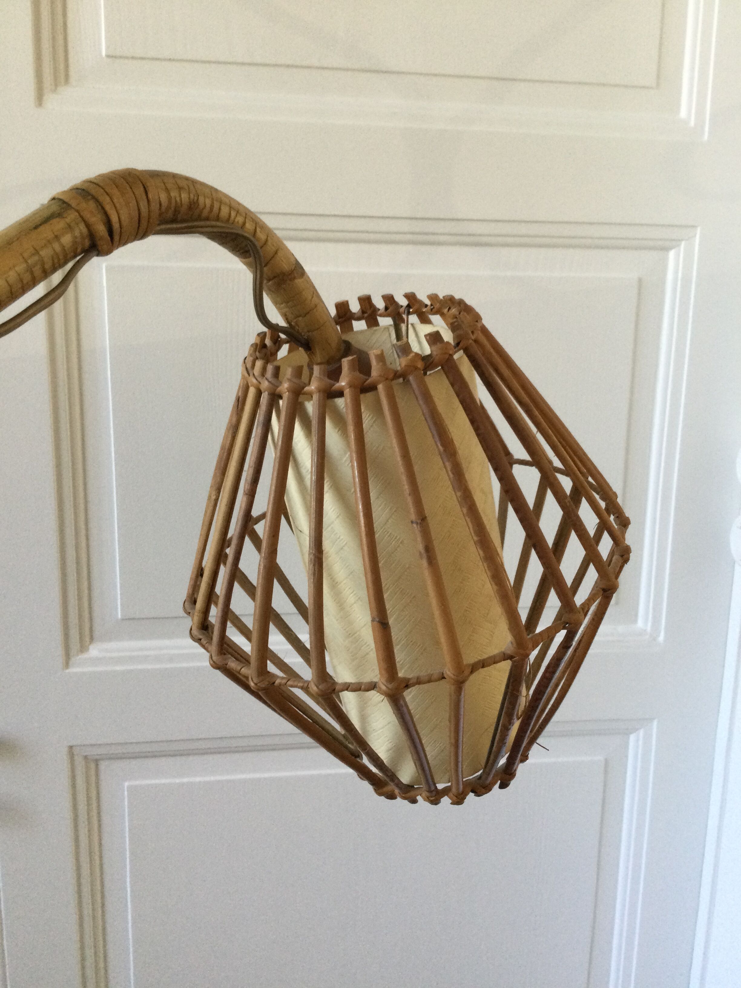 Floor lamp 60s bamboo rattan
