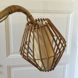 Floor lamp 60s bamboo rattan