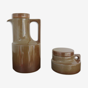 Coffee maker/pitcher and Brenne sandstone sugar pot