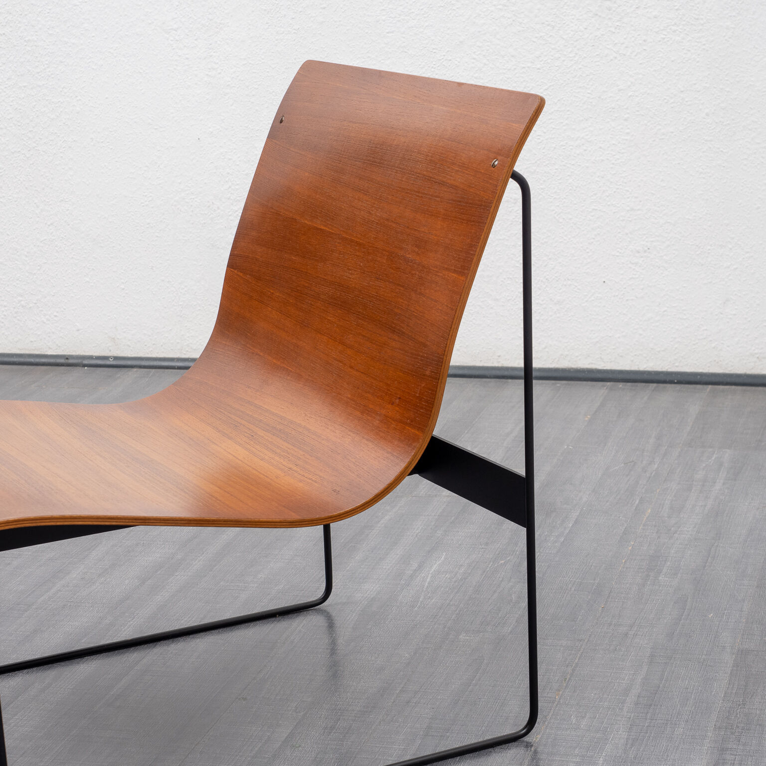 Wooden and metal design armchair, Gonter Renkel, Rego Möbel