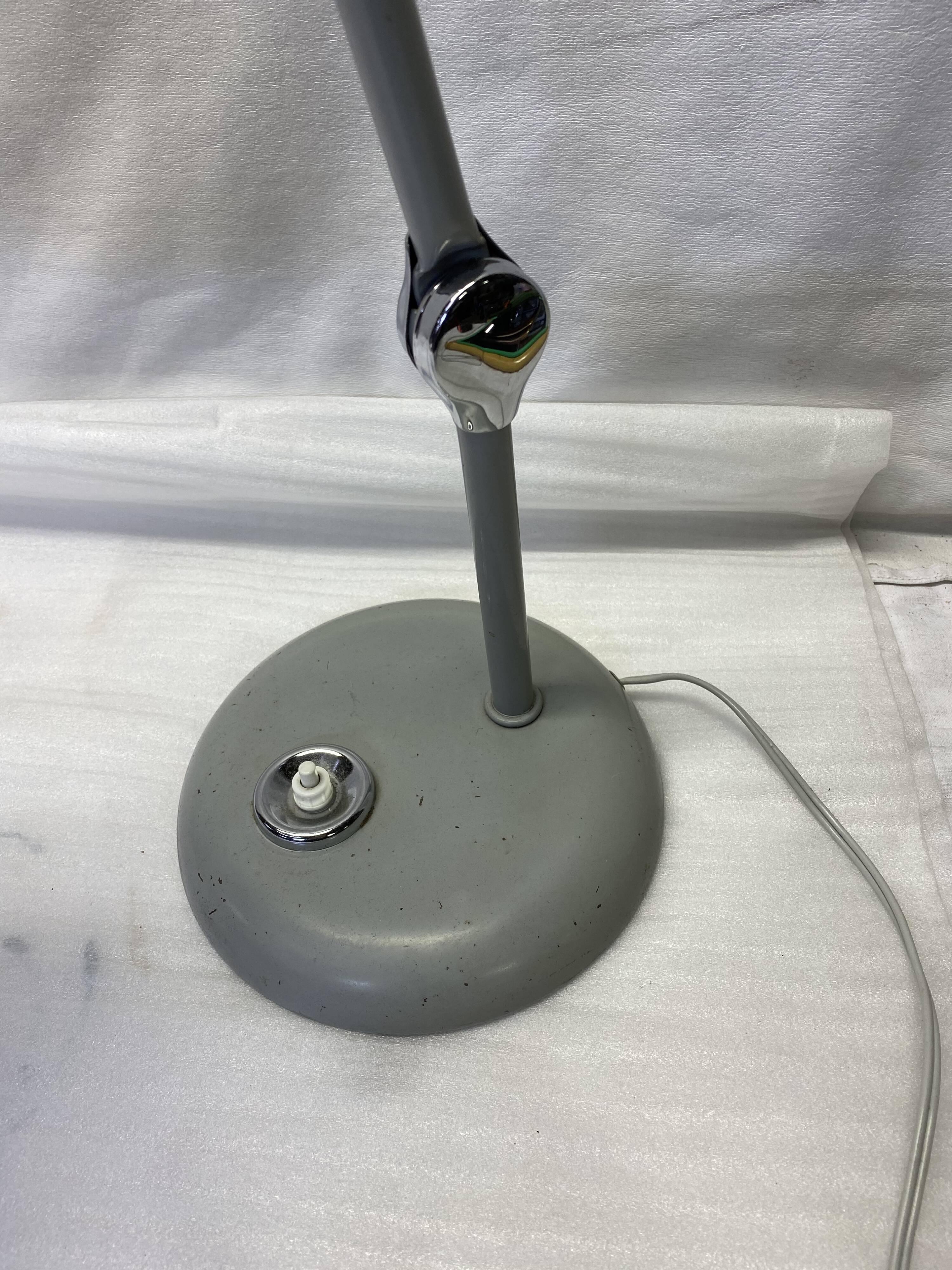 Industrial lamp in grey metal 60s