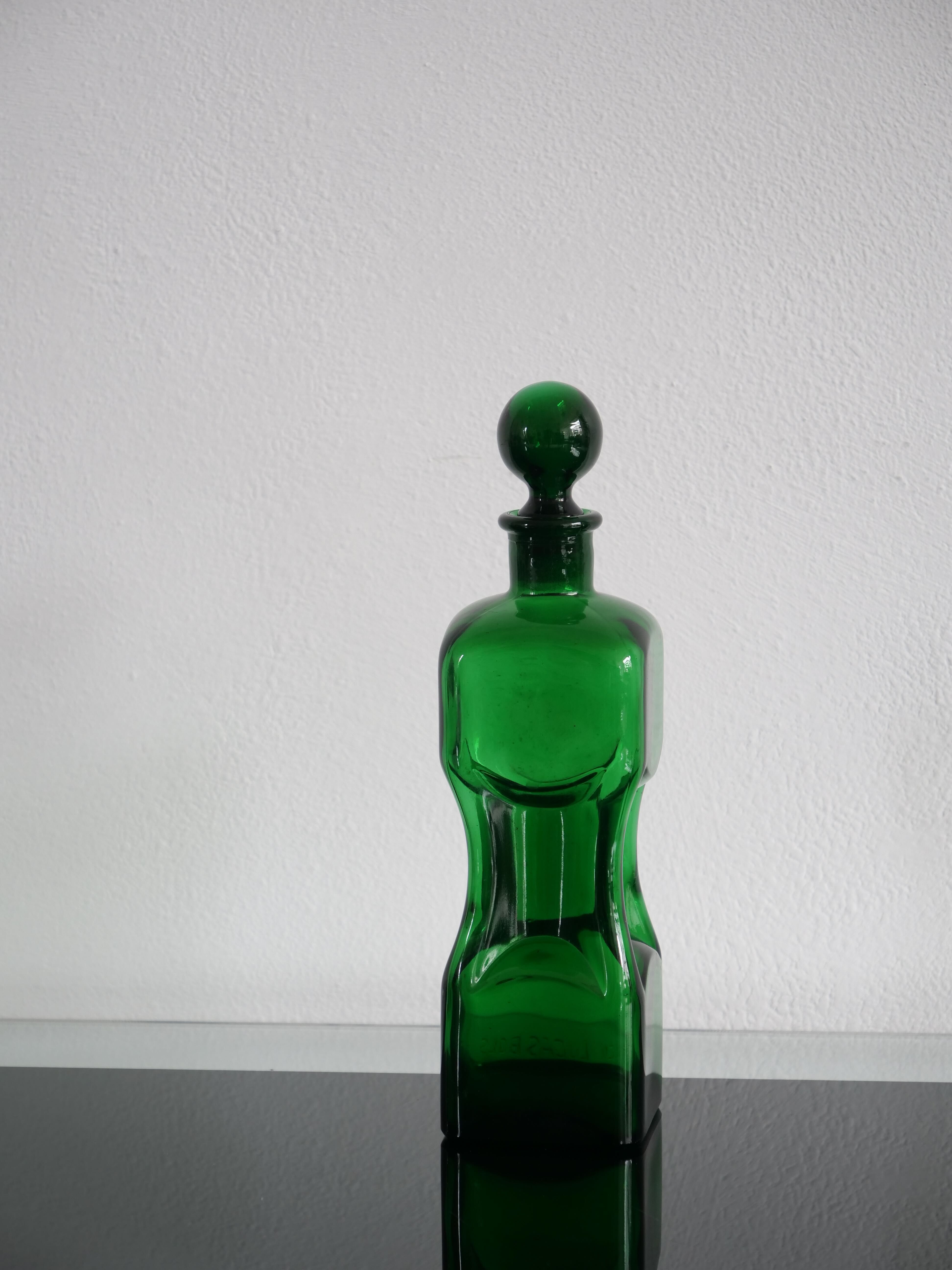 Erven Lucas Vintage Decanter Bowls Green Glass Canterer