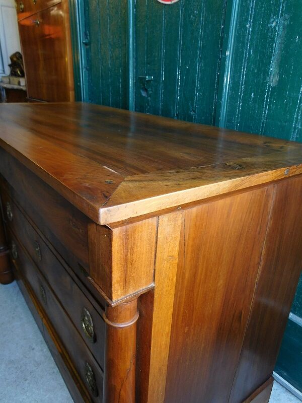 Commode empire en noyer d'epoque du xix ème siecle