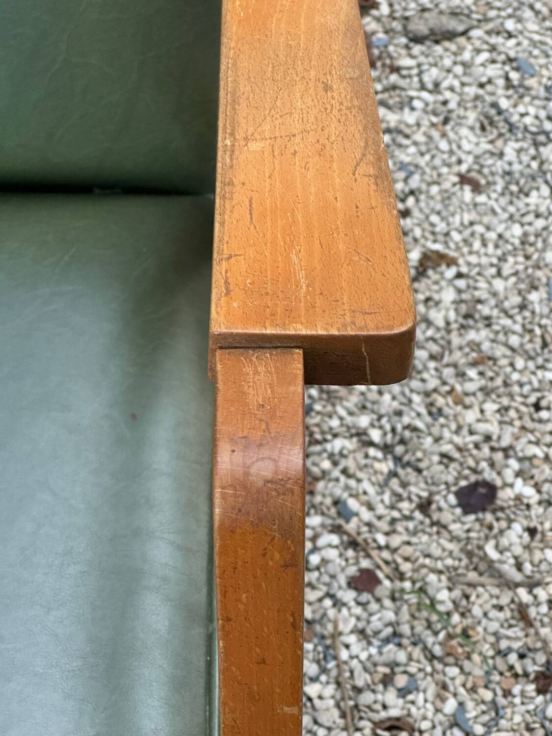 Scandinavian armchair with compass feet