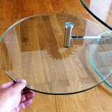 Table basse en verre design transparente et transformable