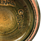 Clément Massier Golfe Juan vase with braided handles in glazed earthenware