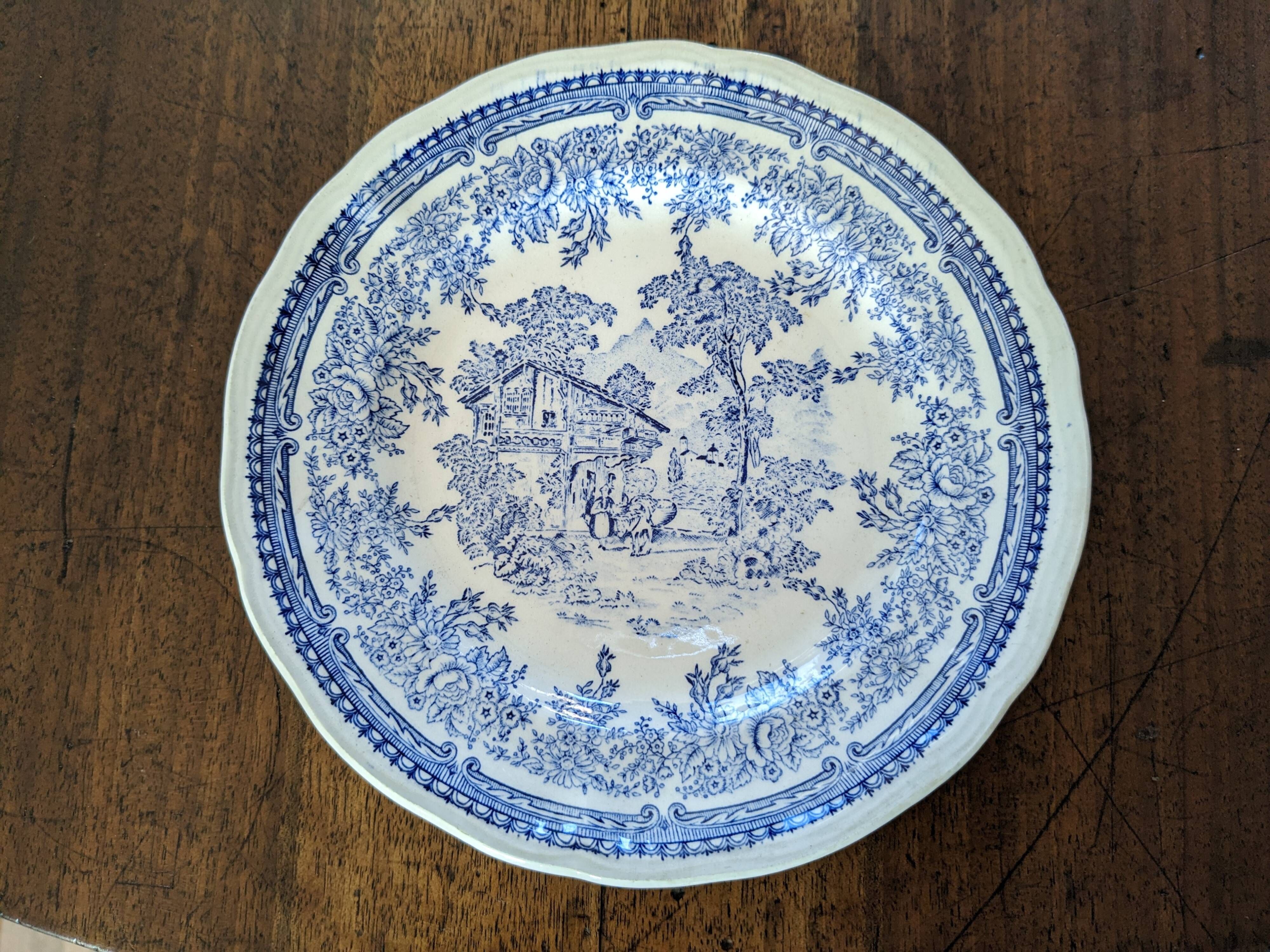 Set of 6 plates of Luneville K and G model Excelsior