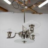 Art deco machine age chandelier, 1930, restored