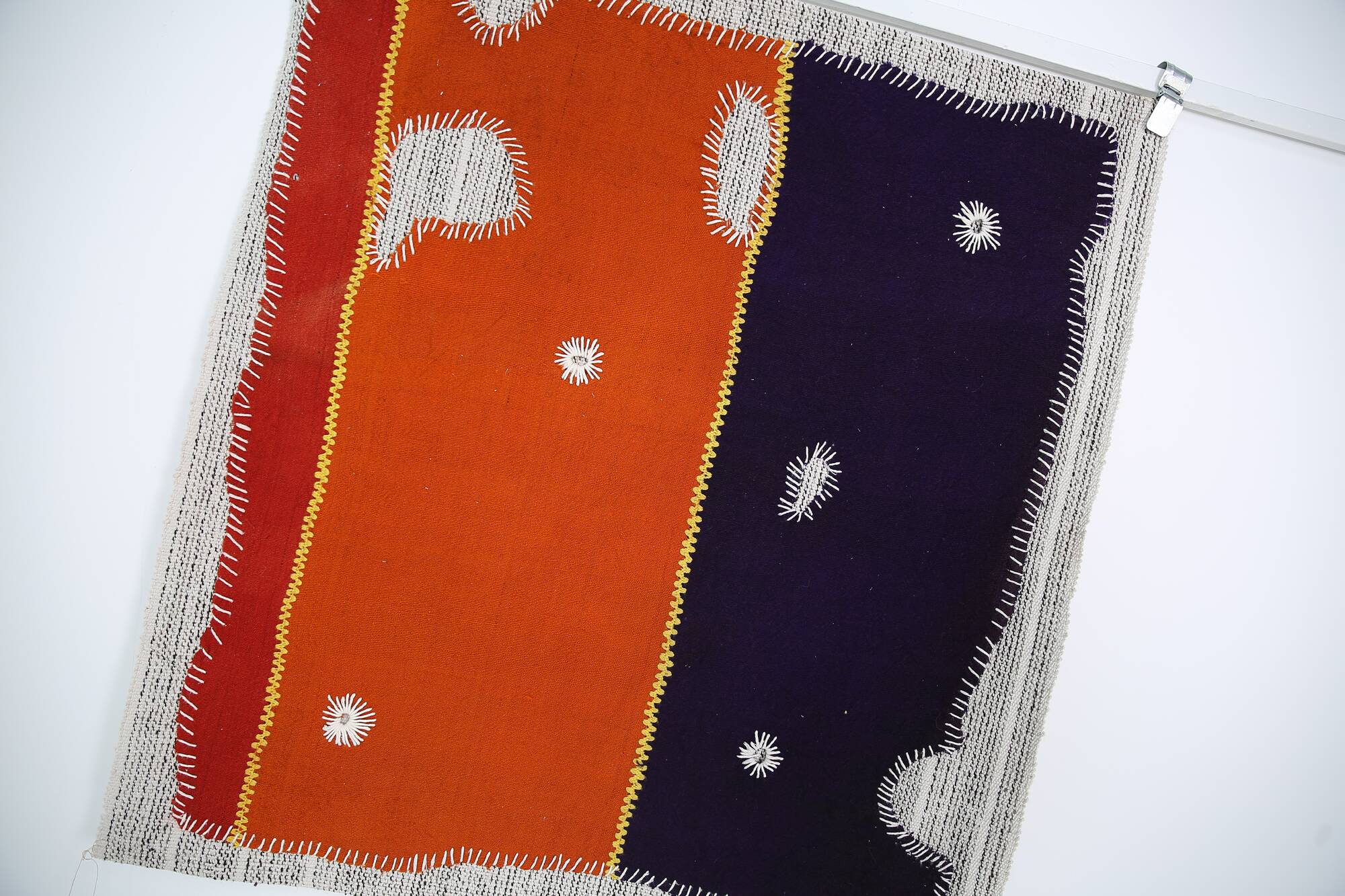 Deep Purple Minimalist Wall Hanging, 3x4 Textile Tapestry, 106x115 Cm