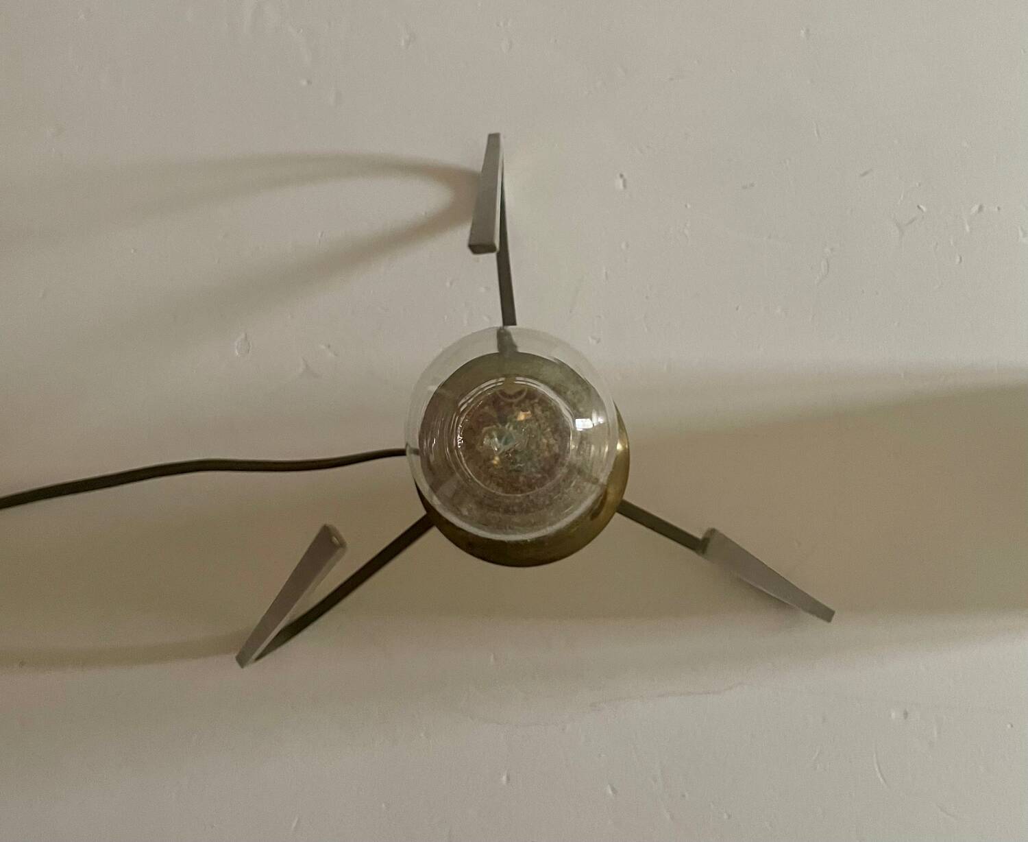 Space age opaline brass lamp from the 60s