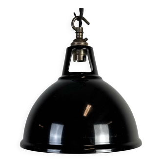 Lampe à suspension vintage industrielle peinte en noir