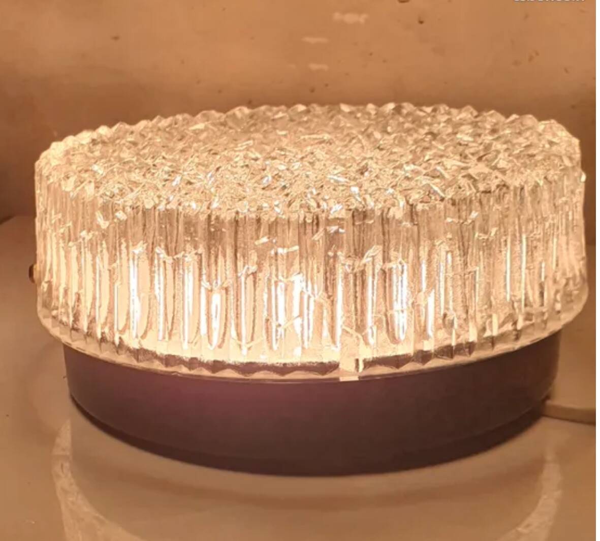 Pair of round Holophane ceiling lights, vintage, DR 60, 70s