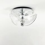 1/2 XL Mid-Century Space Age Wave Glass Ceiling Lights by Koch & Lowy, 70s