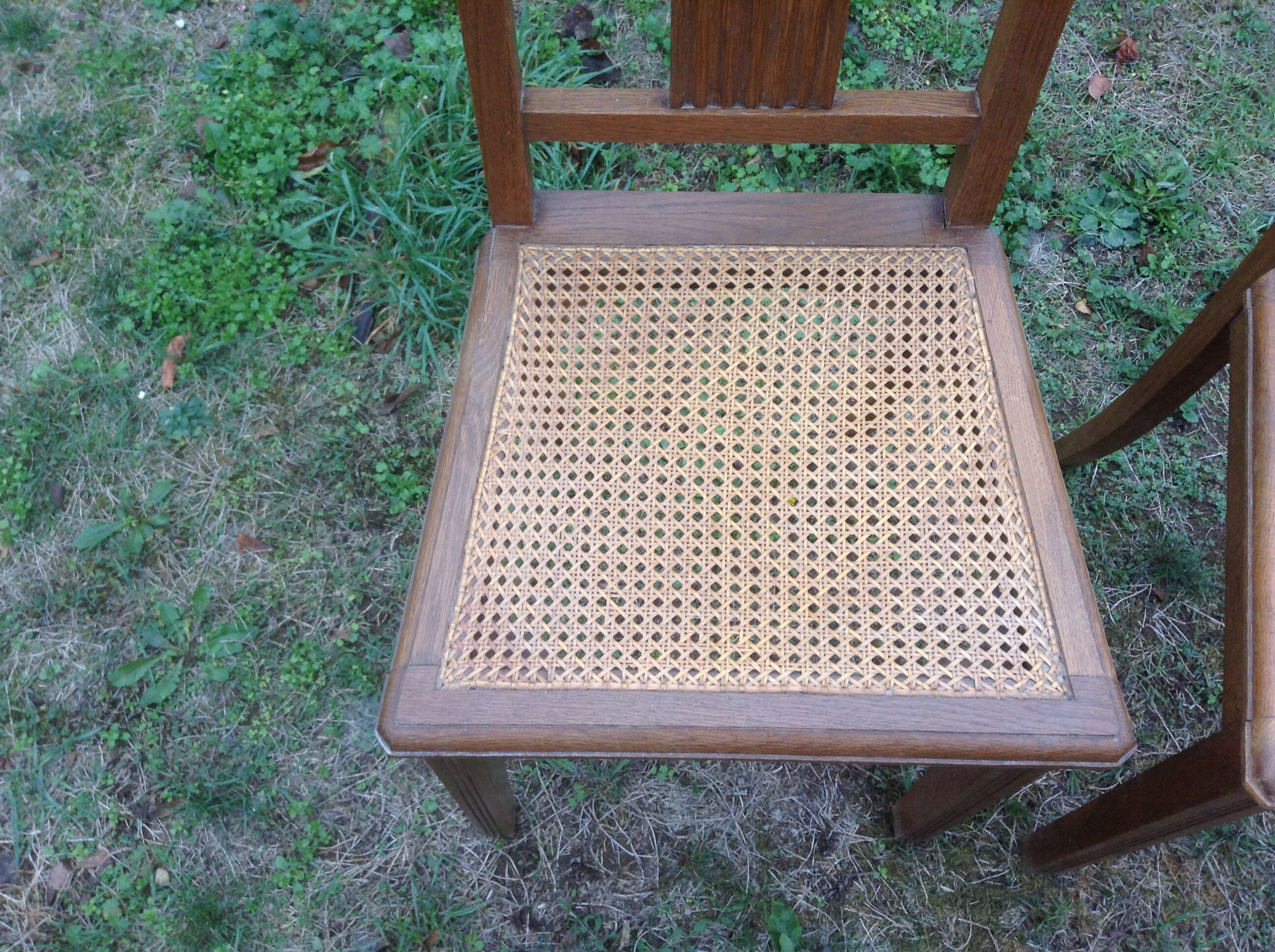 Pair of art deco in caning chairs