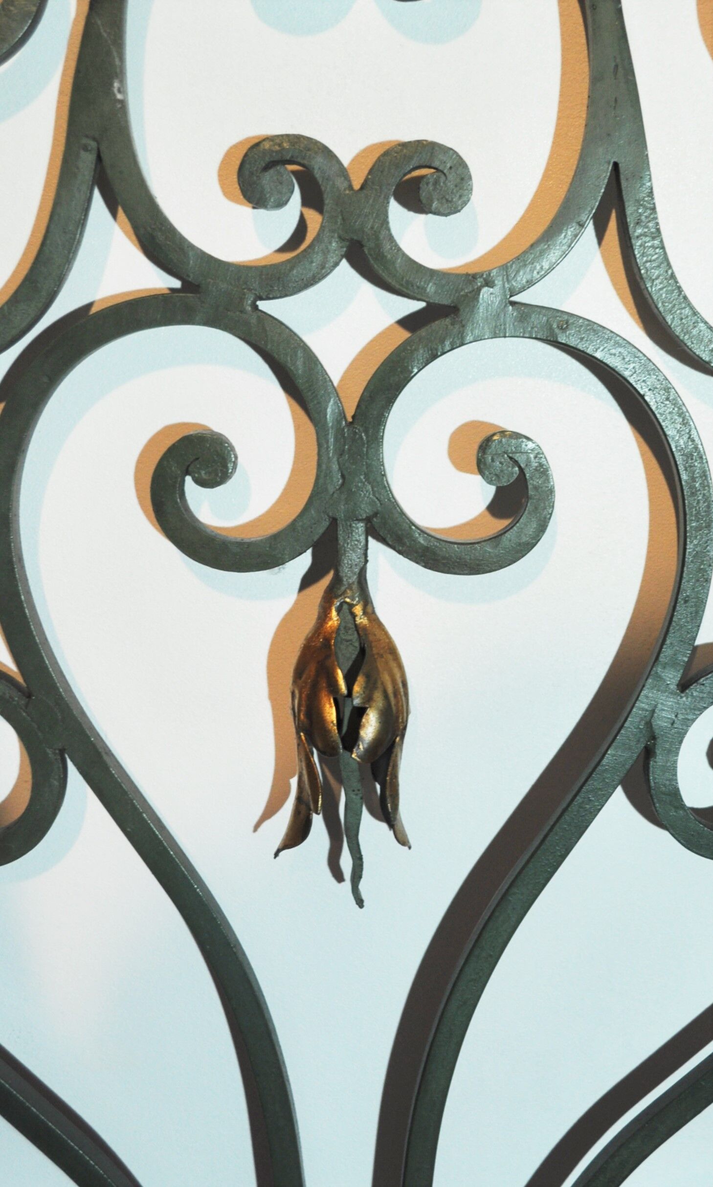 Pair of wrought iron interior grilles - mid-twentieth century