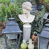 Large bust of apollo in cut stone height 45 cm