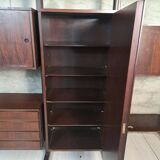 Libreria modulare terra altezza regolabile vintage anni 70, dadi in ottone