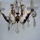 Crystal pendant chandelier wrought iron 1900