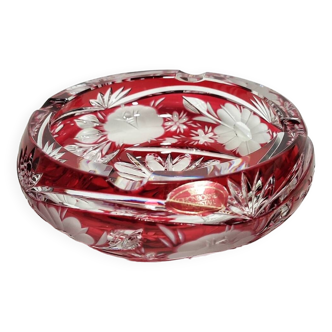 Cenicero de cristal tallado "Schonborner Bleikristal". Alemania, 1970s.