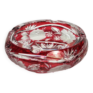 Cendrier de cristal tallado "Schonborner Bleikristal". Allemagne, années 1970.
