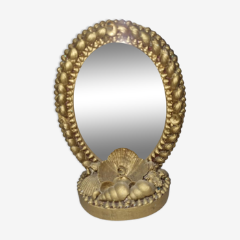 Table mirror, gilded shells from 1970