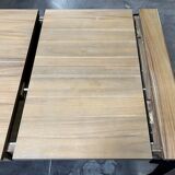 Industrial extendable dining table in wood and metal, 10/12 place settings