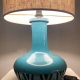 Mid-Century Blue Ceramic Table Lamp