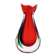 Vase sculpture murano michele onesto oball sommerso rouge vert 23.5cm